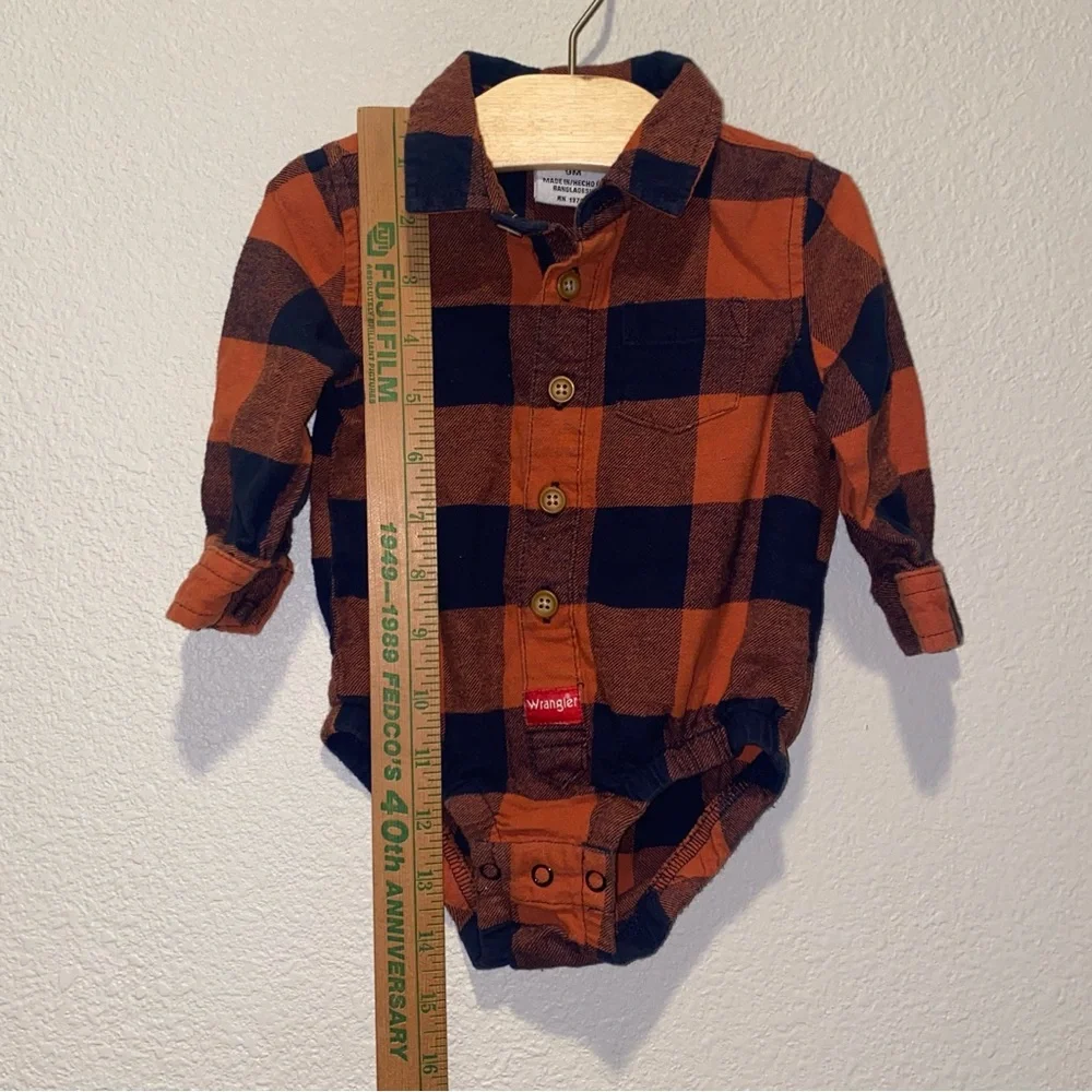 Wrangler Baby flannel size 9 months plaid country farmer‎ western